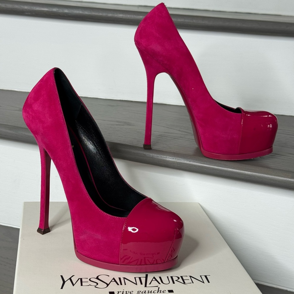 Yves Saint Laurent  YSL Tribute Women's Pink Platform Heels 40